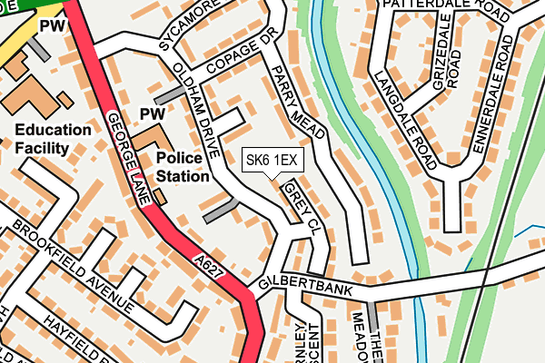 SK6 1EX map - OS OpenMap – Local (Ordnance Survey)