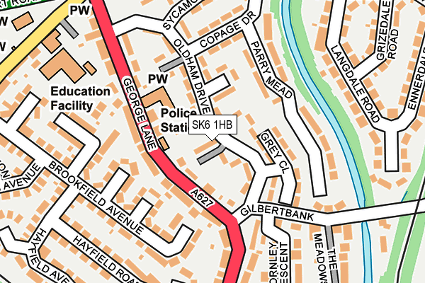 SK6 1HB map - OS OpenMap – Local (Ordnance Survey)