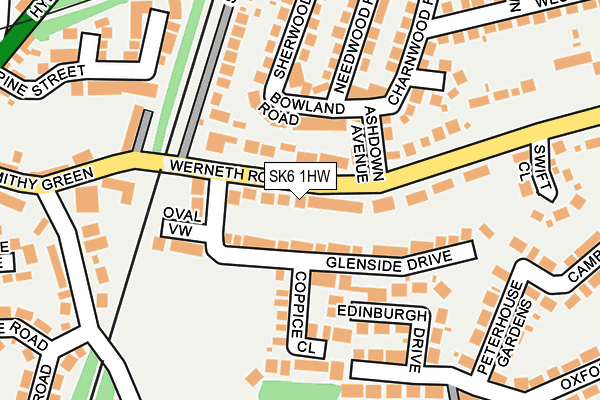 SK6 1HW map - OS OpenMap – Local (Ordnance Survey)