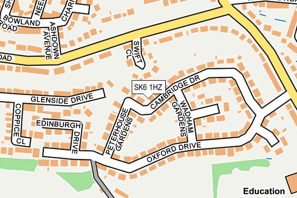 SK6 1HZ map - OS OpenMap – Local (Ordnance Survey)