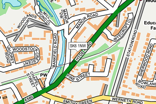 SK6 1NW map - OS OpenMap – Local (Ordnance Survey)