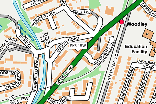 SK6 1RW map - OS OpenMap – Local (Ordnance Survey)
