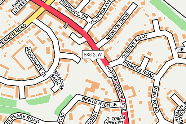 SK6 2JW map - OS OpenMap – Local (Ordnance Survey)