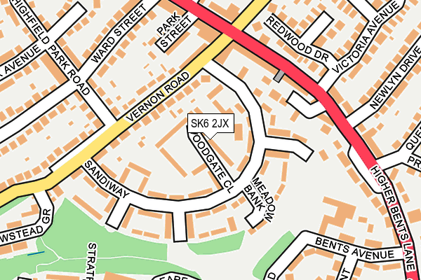 SK6 2JX map - OS OpenMap – Local (Ordnance Survey)