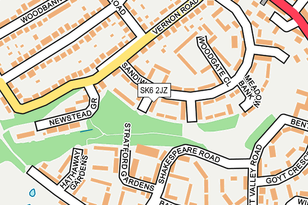 SK6 2JZ map - OS OpenMap – Local (Ordnance Survey)