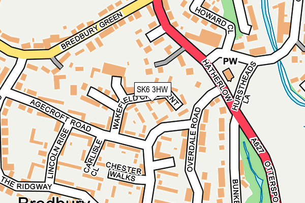 SK6 3HW map - OS OpenMap – Local (Ordnance Survey)