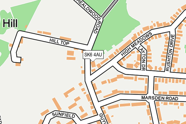 SK6 4AU map - OS OpenMap – Local (Ordnance Survey)