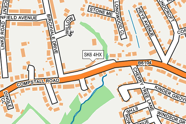 SK6 4HX map - OS OpenMap – Local (Ordnance Survey)