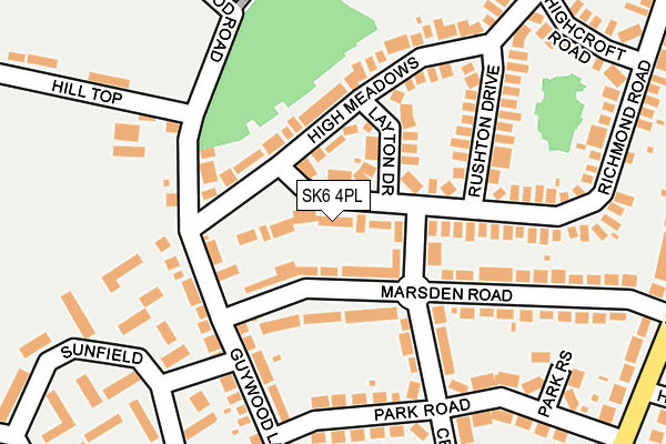 SK6 4PL map - OS OpenMap – Local (Ordnance Survey)