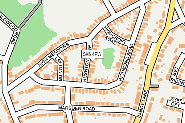 SK6 4PW map - OS OpenMap – Local (Ordnance Survey)