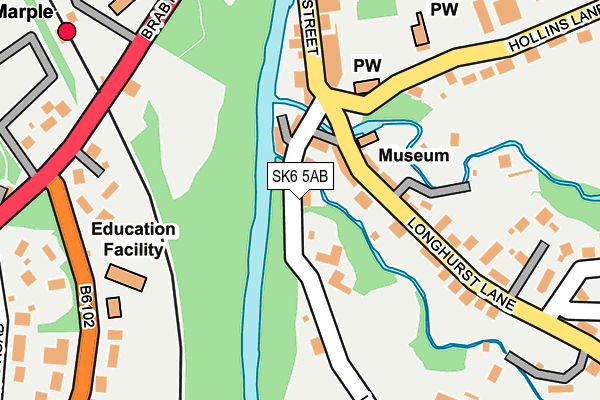 SK6 5AB map - OS OpenMap – Local (Ordnance Survey)