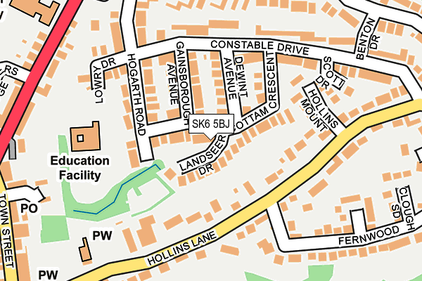 SK6 5BJ map - OS OpenMap – Local (Ordnance Survey)