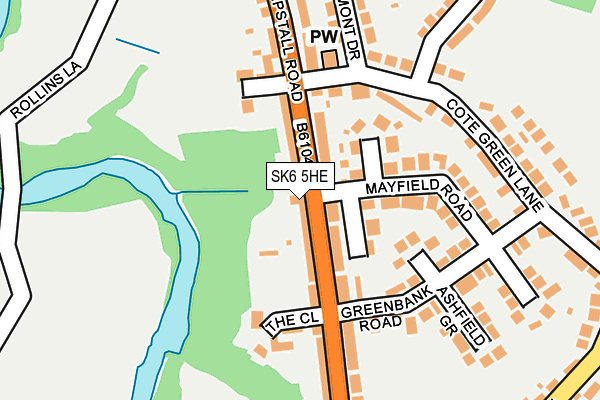 SK6 5HE map - OS OpenMap – Local (Ordnance Survey)
