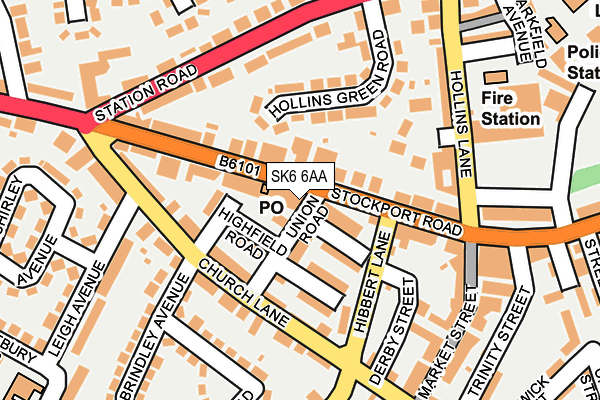 SK6 6AA map - OS OpenMap – Local (Ordnance Survey)
