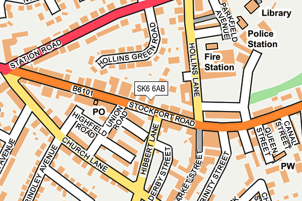 SK6 6AB map - OS OpenMap – Local (Ordnance Survey)