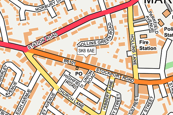 SK6 6AE map - OS OpenMap – Local (Ordnance Survey)