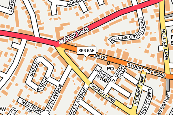 SK6 6AF map - OS OpenMap – Local (Ordnance Survey)