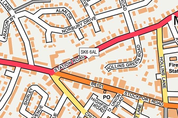 SK6 6AL map - OS OpenMap – Local (Ordnance Survey)