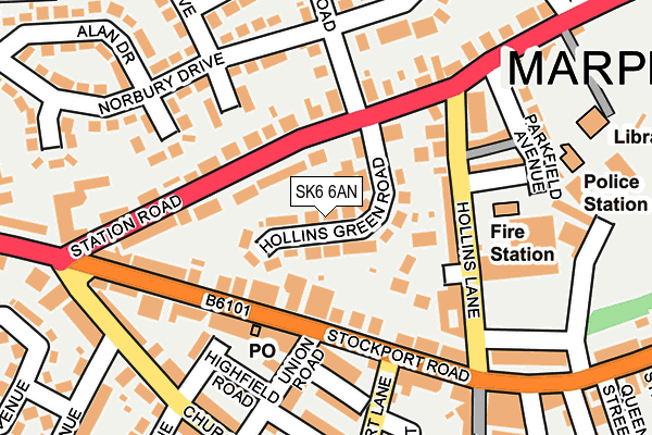 SK6 6AN map - OS OpenMap – Local (Ordnance Survey)