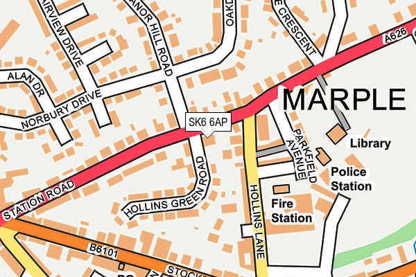SK6 6AP map - OS OpenMap – Local (Ordnance Survey)