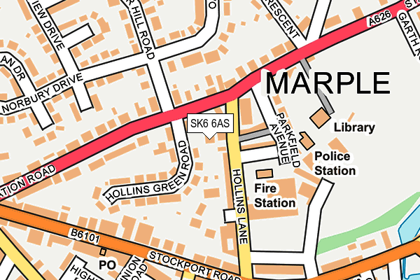 SK6 6AS map - OS OpenMap – Local (Ordnance Survey)