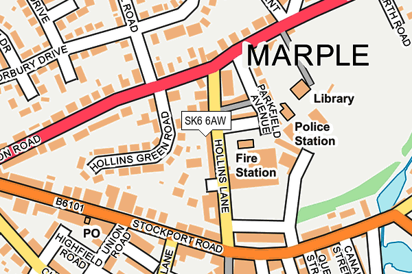 SK6 6AW map - OS OpenMap – Local (Ordnance Survey)