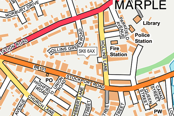 SK6 6AX map - OS OpenMap – Local (Ordnance Survey)