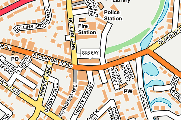 SK6 6AY map - OS OpenMap – Local (Ordnance Survey)