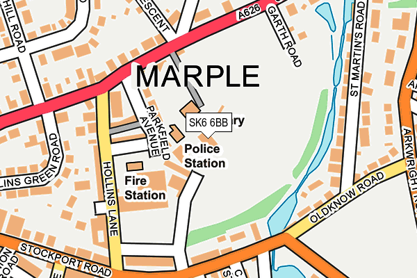 SK6 6BB map - OS OpenMap – Local (Ordnance Survey)