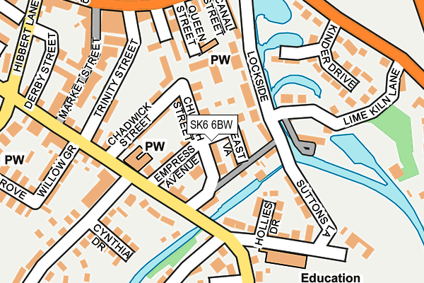 SK6 6BW map - OS OpenMap – Local (Ordnance Survey)