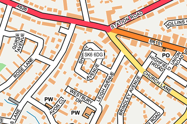 SK6 6DG map - OS OpenMap – Local (Ordnance Survey)