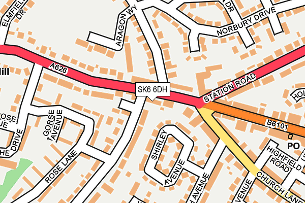 SK6 6DH map - OS OpenMap – Local (Ordnance Survey)
