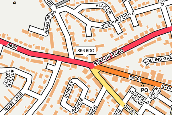 SK6 6DQ map - OS OpenMap – Local (Ordnance Survey)
