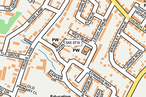 SK6 6FW map - OS OpenMap – Local (Ordnance Survey)