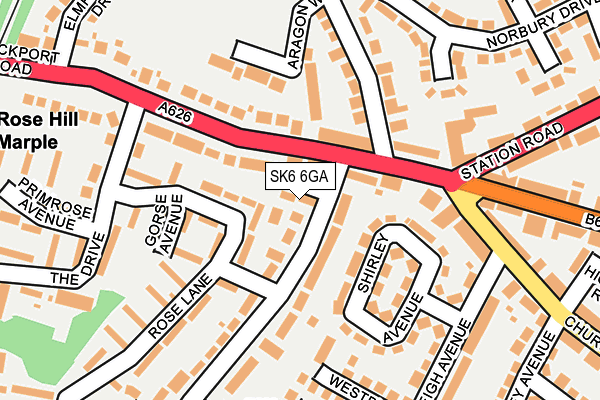 SK6 6GA map - OS OpenMap – Local (Ordnance Survey)