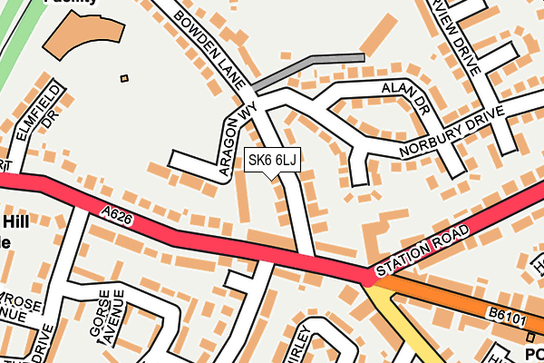 SK6 6LJ map - OS OpenMap – Local (Ordnance Survey)