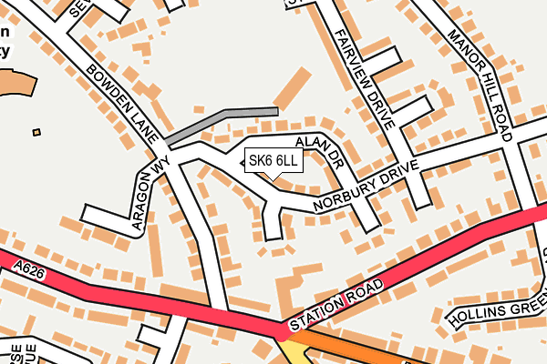 SK6 6LL map - OS OpenMap – Local (Ordnance Survey)