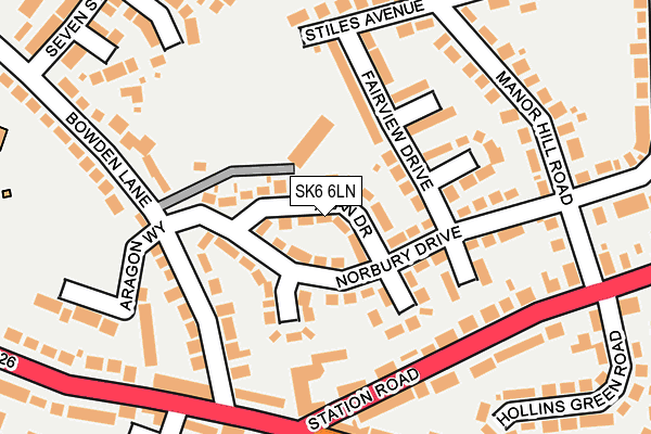 SK6 6LN map - OS OpenMap – Local (Ordnance Survey)