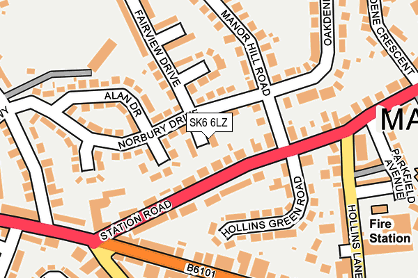 SK6 6LZ map - OS OpenMap – Local (Ordnance Survey)