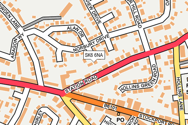 SK6 6NA map - OS OpenMap – Local (Ordnance Survey)