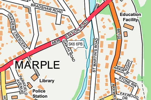 SK6 6PB map - OS OpenMap – Local (Ordnance Survey)