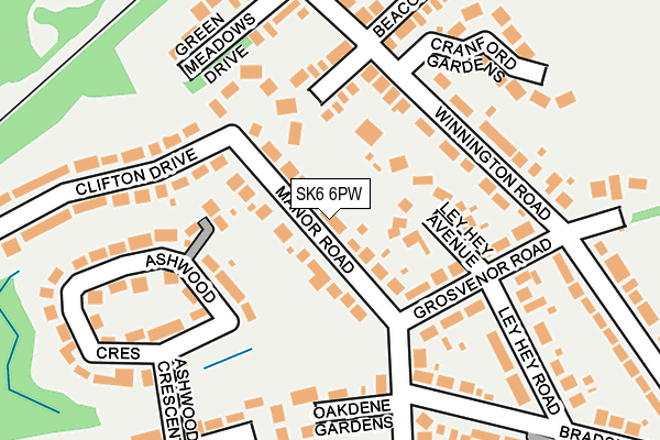 SK6 6PW map - OS OpenMap – Local (Ordnance Survey)