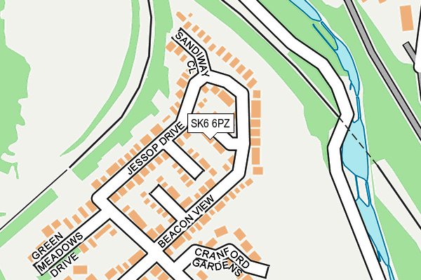 SK6 6PZ map - OS OpenMap – Local (Ordnance Survey)