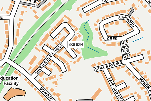 SK6 6XN map - OS OpenMap – Local (Ordnance Survey)