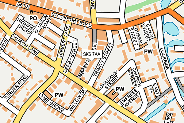 SK6 7AA map - OS OpenMap – Local (Ordnance Survey)