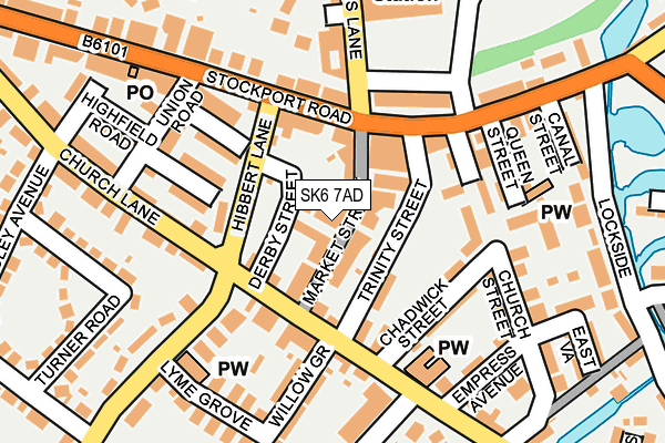 SK6 7AD map - OS OpenMap – Local (Ordnance Survey)
