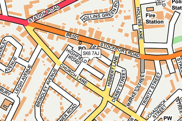 SK6 7AJ map - OS OpenMap – Local (Ordnance Survey)