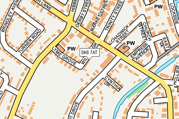 SK6 7AT map - OS OpenMap – Local (Ordnance Survey)