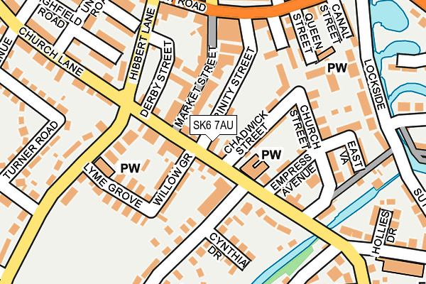SK6 7AU map - OS OpenMap – Local (Ordnance Survey)