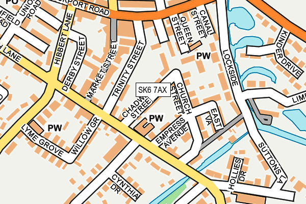 SK6 7AX map - OS OpenMap – Local (Ordnance Survey)